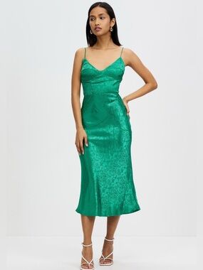 Runaway The Label Green Corset Slip MIDI Dress 4 S
